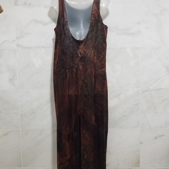 Vintage Carole Little Sleeveless Maxi Animal Print Textured 14 - Picture 15 of 16